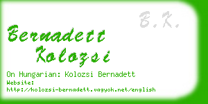 bernadett kolozsi business card